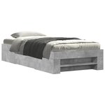 vidaXL Cadre de lit gris béton 90x190 cm bois d'ingénierie