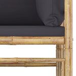 vidaXL Salon de jardin 5 Pièces avec coussins gris foncé bambou