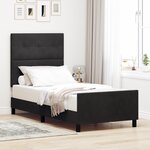 vidaXL Cadre de lit noir 90x200 cm velours