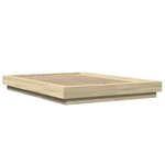vidaXL Cadre de lit chêne sonoma 135x190 cm bois d'ingénierie