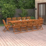 vidaXL Mobilier à dîner de jardin 13 Pièces Bois d'acacia massif