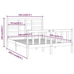 vidaXL Cadre de lit Bois de pin massif 160x200 cm