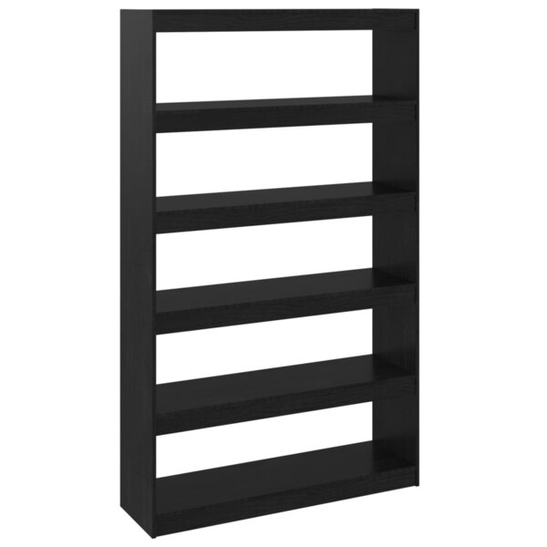 vidaXL Bibliothèque/Séparateur de pièce Noir 100x30x167 5cm Pin massif