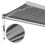 vidaXL Auvent rétractable anthracite et blanc 4x3 m tissu et aluminium