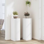 vidaXL Supports pour plantes 2 Pièces blanc 25x25x80 cm bois d'ingénierie