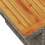 vidaXL Table de jardin gris 100x55x73 cm résine tressée et bois acacia
