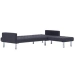 vidaXL Canapé-lit en forme de L gris foncé polyester