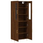 vidaXL Buffet haut Chêne marron 69 5x34x180 cm Bois d'ingénierie