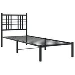 vidaXL Cadre de lit métal avec tête de lit noir 80x200 cm