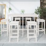 vidaXL Ensemble de bar de jardin 7 Pièces blanc bois de pin massif