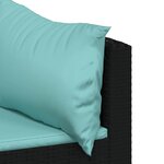 vidaXL Canapés d'angle de jardin et coussins 2Pièces Noir Résine tressée
