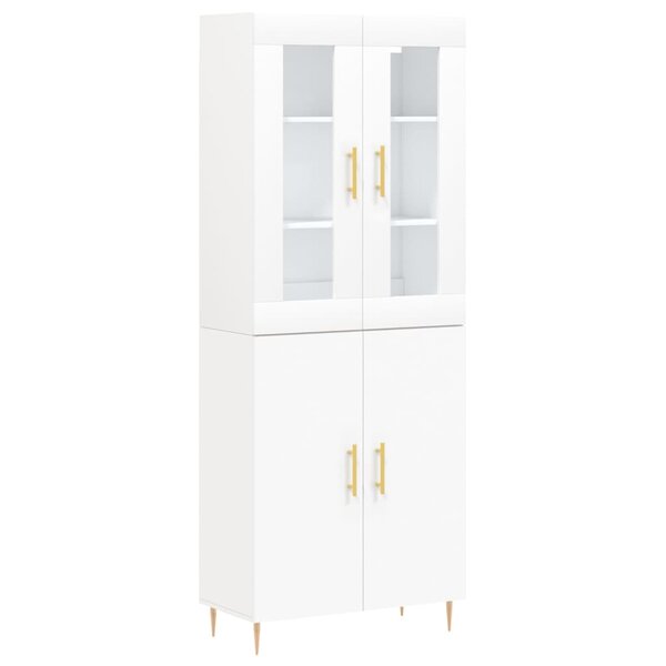 vidaXL Buffet haut Blanc 69 5x34x180 cm Bois d'ingénierie