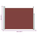 vidaXL Auvent latéral rétractable de patio 100x500 cm Marron