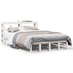 vidaXL Cadre de lit sans matelas blanc 140x190 cm bois de pin massif