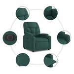 vidaXL Fauteuil inclinable électrique vert foncé tissu