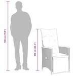 vidaXL Chaise inclinable de jardin avec coussins gris résine tressée
