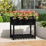 vidaXL Jardinière avec étagère Noir 82 5x54x81 cm Bois massif de pin