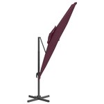 vidaXL Parasol cantilever à double toit Bordeaux Rouge 400x300 cm