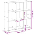 vidaXL Bibliothèque noir 102x32x108 cm bois d'ingénierie
