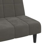 vidaXL Canapé-lit à 2 places gris foncé velours