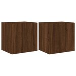 vidaXL Meubles TV muraux lumières LED 2 Pièces chêne marron 40 5x35x40 cm