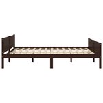 vidaXL Cadre de lit sans matelas pin massif marron foncé 160x200 cm