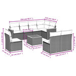 vidaXL Salon de jardin avec coussins 9 Pièces beige résine tressée
