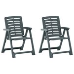 vidaXL Chaises de jardin lot de 2 Plastique Vert
