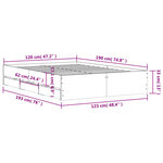 vidaXL Cadre de lit avec tiroirs sans matelas gris béton 120x190 cm