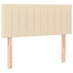 vidaXL Sommier à lattes de lit avec matelas Crème 90x200 cm Tissu