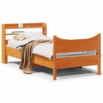 vidaXL Cadre de lit avec tête de lit cire marron 90x190 cm bois de pin