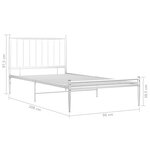 vidaXL Cadre de lit Blanc Métal 90x200 cm