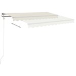vidaXL Auvent rétractable automatique avec poteaux 4 5x3 m Crème