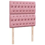 vidaXL Sommier à lattes de lit avec matelas Rose 100x200 cm Velours