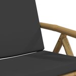 vidaXL Ensemble de bistro pliante 3 Pièces et coussins gris foncé bambou
