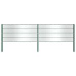 vidaXL Panneau de clôture avec poteaux Fer 3 4 x 0 8 m Vert