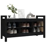 vidaXL Banc d'entrée Noir 110x40x60 cm Bois de pin massif