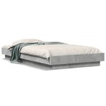 vidaXL Cadre de lit avec lumières LED gris béton 90x200 cm