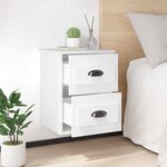vidaXL Tables de chevet murales 2 Pièces blanc brillant 41 5x36x53 cm