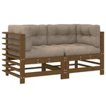 vidaXL Canapés d'angle et coussins 2Pièces marron miel bois de pin massif