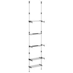 vidaXL Support de jardin télescopique à 3 étagères Argenté Aluminium