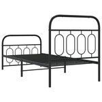 vidaXL Cadre de lit métal avec tête de lit/pied de lit noir 80x200 cm