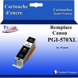 T3AZUR - Cartouche compatible avec Canon PGI570XL PGI-570 XL pour Canon Pixma MG5750 TS5050 MG5753 MG6850 MG6852 TS5055 TS6050 - Noire