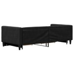 vidaXL Lit de jour avec gigogne et tiroirs noir 90x190 cm tissu
