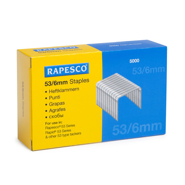 Boite de 5000 Agrafes Galvanisées 53/6mm RAPESCO