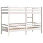 vidaXL Lit superposé sans matelas blanc 80x200 cm bois de pin massif