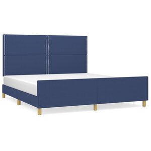 vidaXL Cadre de lit avec tête de lit Bleu 160x200 cm Tissu