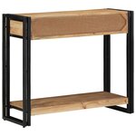 Table Console vidaXL Noire 90x33x75 cm en Acacia Massif et Métal