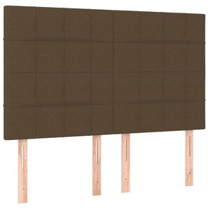 vidaXL Têtes de lit 4 Pièces Marron foncé 72x5x78/88 cm Tissu