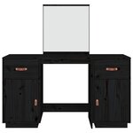 vidaXL Ensemble de coiffeuse avec miroir noir bois de pin solide